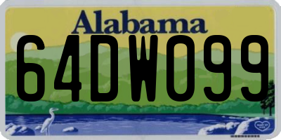 AL license plate 64DW099