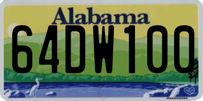 AL license plate 64DW100