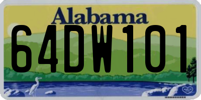 AL license plate 64DW101