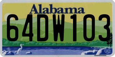 AL license plate 64DW103