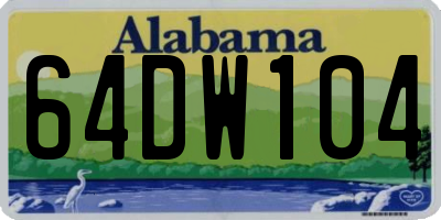 AL license plate 64DW104