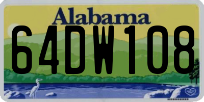 AL license plate 64DW108