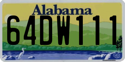 AL license plate 64DW111