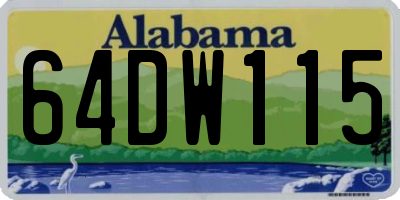 AL license plate 64DW115