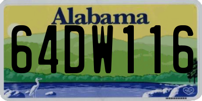 AL license plate 64DW116