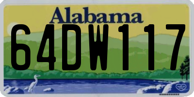 AL license plate 64DW117