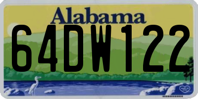 AL license plate 64DW122