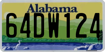 AL license plate 64DW124