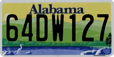 AL license plate 64DW127