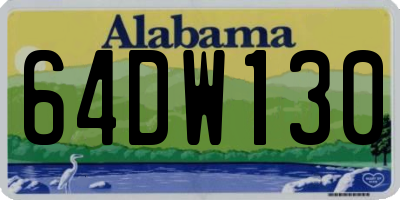 AL license plate 64DW130