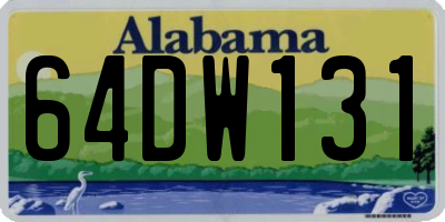 AL license plate 64DW131