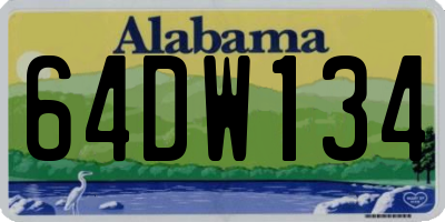 AL license plate 64DW134