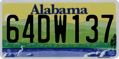 AL license plate 64DW137