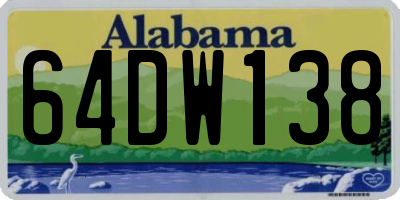 AL license plate 64DW138