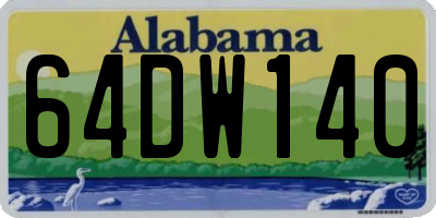 AL license plate 64DW140