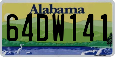 AL license plate 64DW141