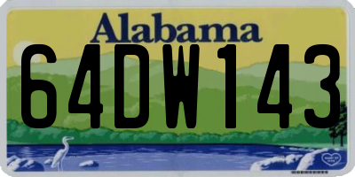 AL license plate 64DW143