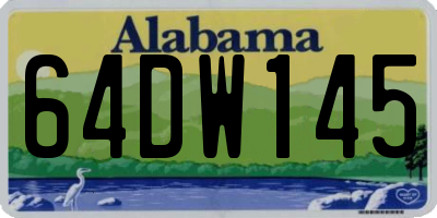 AL license plate 64DW145