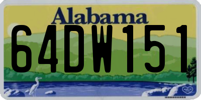 AL license plate 64DW151