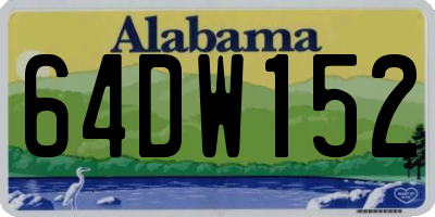 AL license plate 64DW152
