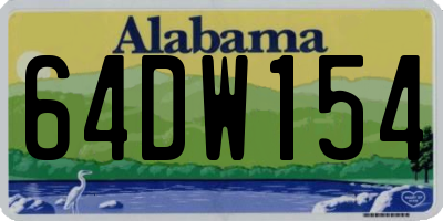 AL license plate 64DW154