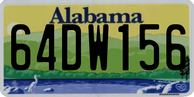 AL license plate 64DW156