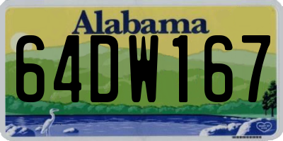 AL license plate 64DW167
