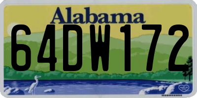 AL license plate 64DW172