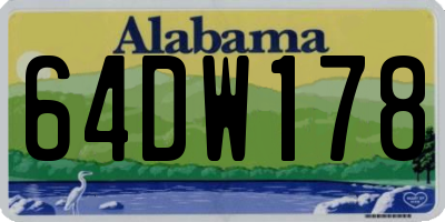 AL license plate 64DW178