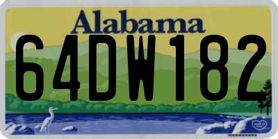 AL license plate 64DW182