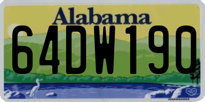 AL license plate 64DW190