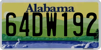AL license plate 64DW192