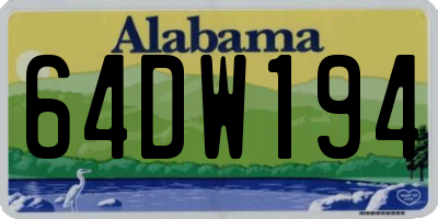 AL license plate 64DW194
