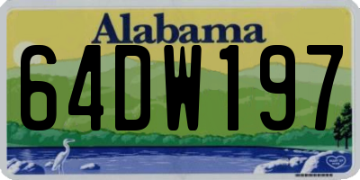 AL license plate 64DW197