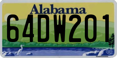 AL license plate 64DW201