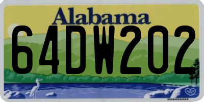 AL license plate 64DW202