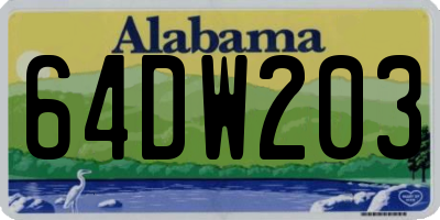AL license plate 64DW203