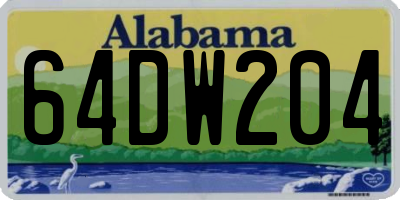 AL license plate 64DW204