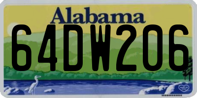 AL license plate 64DW206