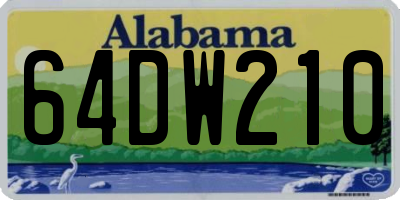AL license plate 64DW210