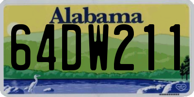 AL license plate 64DW211
