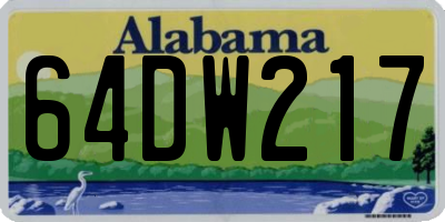 AL license plate 64DW217