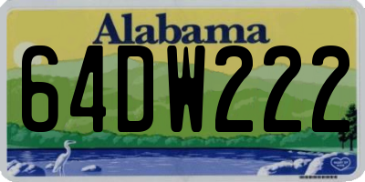 AL license plate 64DW222