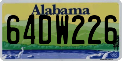 AL license plate 64DW226