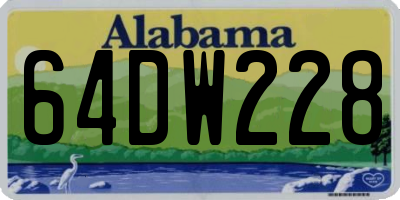 AL license plate 64DW228