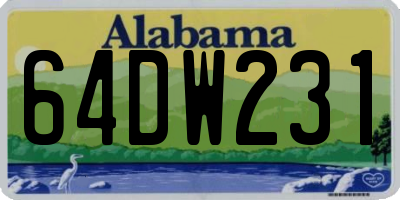 AL license plate 64DW231