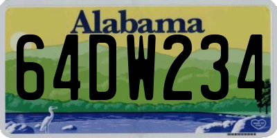 AL license plate 64DW234