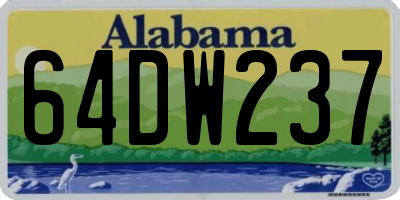 AL license plate 64DW237