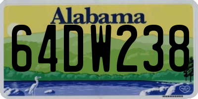 AL license plate 64DW238