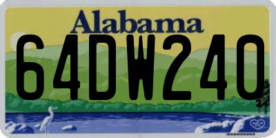 AL license plate 64DW240